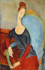 Mme Hebuterne in a Blue Chair, 1918 (oil on canvas) Mme Hebuterne in a Blue Chair, 1918 (oil on canvas)