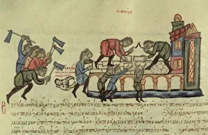 MMS Vitr. 26-7 Cattle Plague which Devastated the Empire in the Reign of Romano I, from the Madrid Skylitzes (vellum) MMS Vitr. 26-7 Cattle Plague which Devastated the Empire in the Reign of Romano I, from the Madrid Skylitzes (vellum)