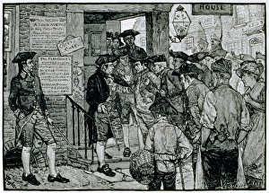 The Mob Attempting to Force a Stamp Officer to Resign, from Harpers Magazine The Mob Attempting to Force a Stamp Officer to Resign, from Harpers Magazine