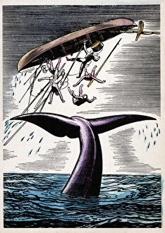 Moby Dick, from the novel Moby Dick, USA, New York, 1851 (colour litho)