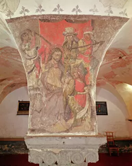 Sculptures Gallery: The Mocking of Christ, mural from the crypt (fresco)
