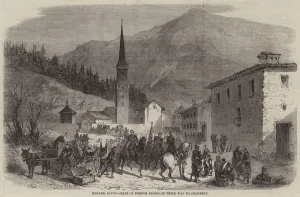 Modane, Savoy, Halt of French Troops on their Way to Chambery (engraving) Modane, Savoy, Halt of French Troops on their Way to Chambery (engraving)