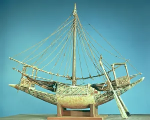 Images Dated 1st September 2006: Model of one of the pharaohs boats, from the tomb of Tutankhamun (c
