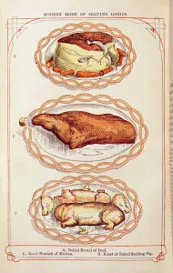 Modern Mode of Serving Dishes, from Mrs. Beaton (colour litho) Modern Mode of Serving Dishes, from Mrs. Beaton (colour litho)