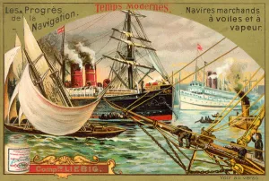 Modern sail and steam merchant ships (chromolitho) Modern sail and steam merchant ships (chromolitho)
