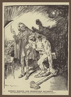 Modern Science and Prehistoric Savagery (litho) Modern Science and Prehistoric Savagery (litho)