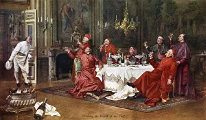 Moet et Chandon, Drinking the Health of the Chef (colour litho) Moet et Chandon, Drinking the Health of the Chef (colour litho)