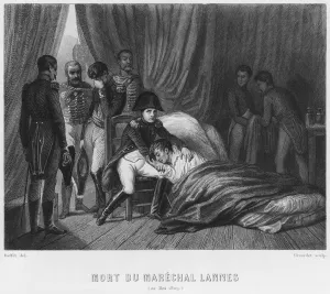 Last moments of Marshal Lannes, Duke of Montebello, at the battle of Essling on 22nd May Last moments of Marshal Lannes, Duke of Montebello, at the battle of Essling on 22nd May