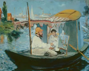 Monet in his Floating Studio, 1874 (oil on canvas) Monet in his Floating Studio, 1874 (oil on canvas)