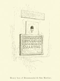 Money box of Buonuomini de San Martino (engraving)