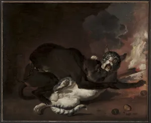 The Monkey and the Cat, probably 1670s (oil on canvas) The Monkey and the Cat, probably 1670s (oil on canvas)