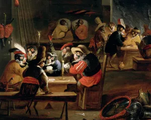 Monkeys in a Tavern, detail of the card game (oil on panel) (detail of 64505) Monkeys in a Tavern, detail of the card game (oil on panel) (detail of 64505)