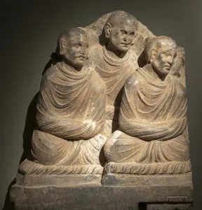 Monks. Pakistan, Peshawar region. Art of Gandhara, 1st and 3rd. Shale Monks. Pakistan, Peshawar region. Art of Gandhara, 1st and 3rd. Shale