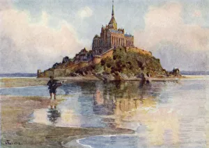 Mont St Michel from Tombelaine, Evening (colour litho) Mont St Michel from Tombelaine, Evening (colour litho)