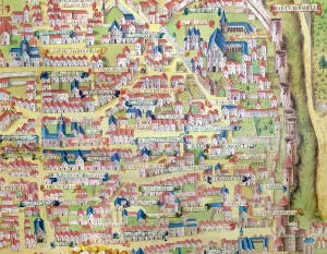 The Montagne Sainte-Genevieve, detail from the plan of Paris made c The Montagne Sainte-Genevieve, detail from the plan of Paris made c