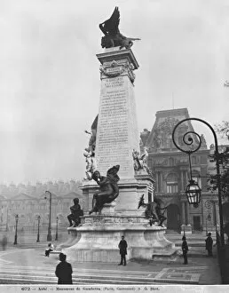 Architecture - France - Photograph Gallery: Monument to Leon Gambetta, cour Napoleon, Louvre, 1888 (bronze & stone