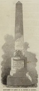 Monument to Lieutenant H E Baines at Quebec (engraving) Monument to Lieutenant H E Baines at Quebec (engraving)