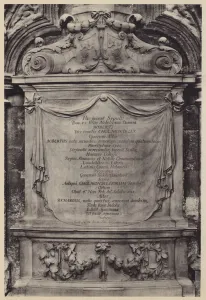 Monument to Robert, Viscount Cholmondeley, 1678 (b/w photo) Monument to Robert, Viscount Cholmondeley, 1678 (b/w photo)