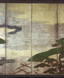 Moonlight Landscape (pen and ink, colour, gold paper on panel) (see 216573, 216575) Moonlight Landscape (pen and ink, colour, gold paper on panel) (see 216573, 216575)
