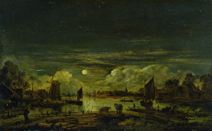 Moonlit Landscape (oil on oak panel)