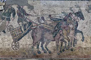 Mosaic of the Circus depicting a chariot race (mosaic) Mosaic of the Circus depicting a chariot race (mosaic)