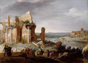 Pharoah Collection: Moses and Aaron Changing the Rivers of Egypt to Blood, 1631 (oil on panel)