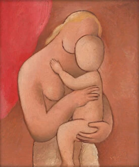 Mother and baby, c.1934 (oil on plywood)