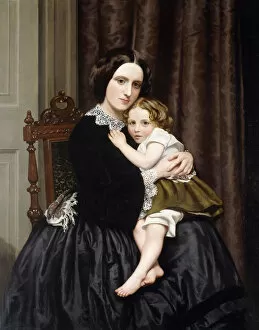 Images Dated 29th March 2012: A Mother and her Child, (oil on canvas)