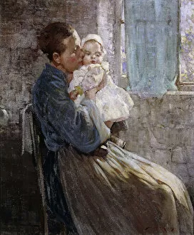 Images Dated 21st January 2012: Mother and Child, (oil on canvas)