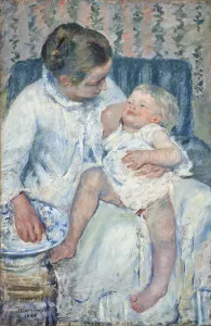 Mother About to Wash Her Sleepy Child, 1880 (oil on canvas) Mother About to Wash Her Sleepy Child, 1880 (oil on canvas)