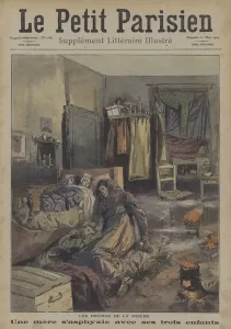 A mother who asphyxiated herself and her three children (colour litho) A mother who asphyxiated herself and her three children (colour litho)