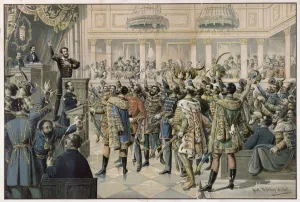Our Motion is Carried!, the Hungarian Parliament at Budapest passing Our Motion is Carried!, the Hungarian Parliament at Budapest passing