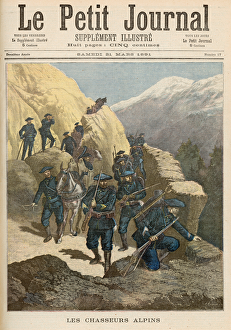 Mountain Infantrymen, from Le Petit Journal, 21st March 1891 (colour litho) Mountain Infantrymen, from Le Petit Journal, 21st March 1891 (colour litho)