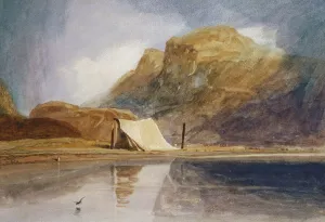 A Mountainous Lake with a Tent Pitched on the Shore (w/c) A Mountainous Lake with a Tent Pitched on the Shore (w/c)