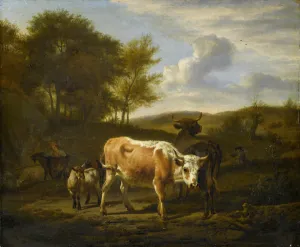 Mountainous Landscape with Cows, 1663 (oil on panel) Mountainous Landscape with Cows, 1663 (oil on panel)