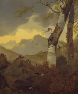 Mountainous Landscape with Goats and Birds, c.1657 (oil on canvas) Mountainous Landscape with Goats and Birds, c.1657 (oil on canvas)