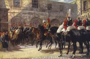 Changing Of The Guard Gallery: Mounting of the Guard (colour litho)