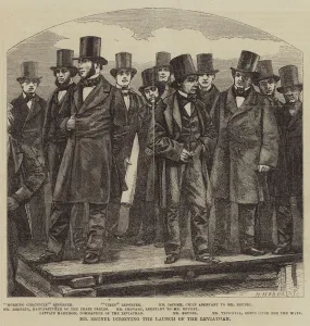 Mr Brunel directing the Launch of the Leviathan (engraving) Mr Brunel directing the Launch of the Leviathan (engraving)