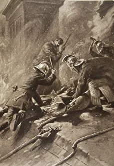 Mr. Churchill as a Volunteer Fireman, pictured in pyjamas and wearing a fireman's helmet Mr. Churchill as a Volunteer Fireman, pictured in pyjamas and wearing a fireman's helmet