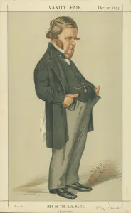 Mr Edward Matthew Ward, Historic Art, 20 December 1873, Vanity Fair cartoon (colour litho Mr Edward Matthew Ward, Historic Art, 20 December 1873, Vanity Fair cartoon (colour litho