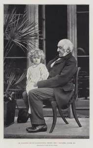 Mr Gladstone and his Granddaughter, Dorothy Drew, Hawarden, October 1893 (b/w photo) Mr Gladstone and his Granddaughter, Dorothy Drew, Hawarden, October 1893 (b/w photo)