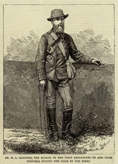 Mr H L Dacombe, the Bearer of the First Despatches to and from Pretoria during the Siege by the Boers (engraving)
