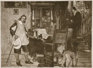 Mr. Oliver Cromwell visits Mr. John Milton, illustration from The Church of England Mr. Oliver Cromwell visits Mr. John Milton, illustration from The Church of England
