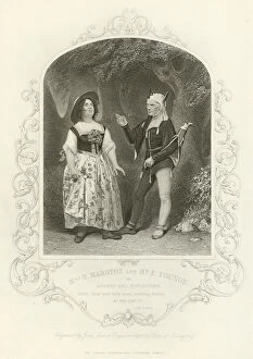 Audrey Gallery: Mrs H Marston and F Younge as Audrey and Touchstone, As You Like It, Act V, scene iv (engraving)