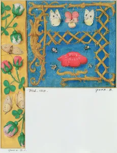 Ms 134 Illuminated letter A and side border of flowers, from a Book of Hours, c Ms 134 Illuminated letter A and side border of flowers, from a Book of Hours, c