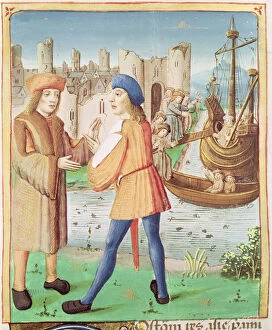 Gangplank Gallery: Ms 493 fol.87 The departure of Aeneas, from The Aeneid'