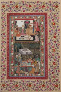 Ms E-14 Reading Verse and a Banquet in a Garden from a Moraqqa (gouache on paper) Ms E-14 Reading Verse and a Banquet in a Garden from a Moraqqa (gouache on paper)