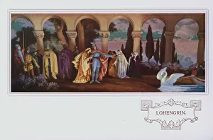 Murals in Peter Robinson restaurant: Lohengrin (colour litho) Murals in Peter Robinson restaurant: Lohengrin (colour litho)