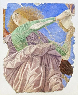 Cracked Gallery: Music-making angels, c.1480 (restored fresco)