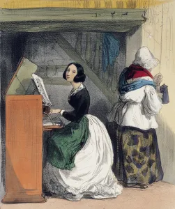 A Music School Pupil, from Les Femmes de Paris, 1841-42 (colour litho) A Music School Pupil, from Les Femmes de Paris, 1841-42 (colour litho)